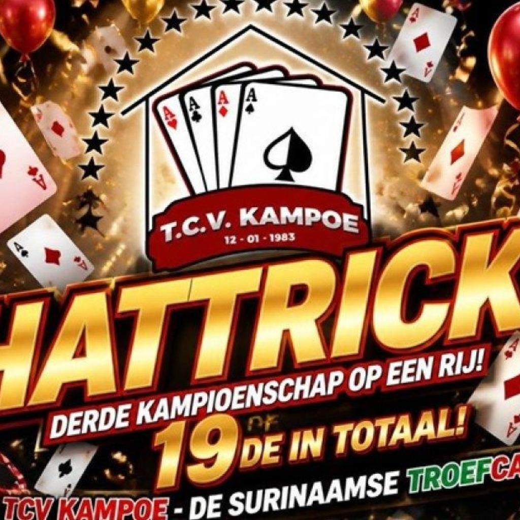 TCV Kampoe pakt negentiende troefcalltitel en voltooit hattrick na verlies Friends
