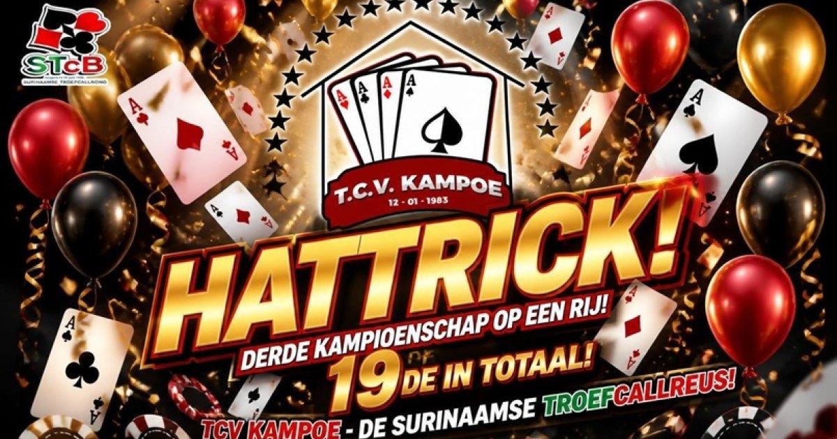 TCV Kampoe pakt negentiende troefcalltitel en voltooit hattrick na verlies Friends