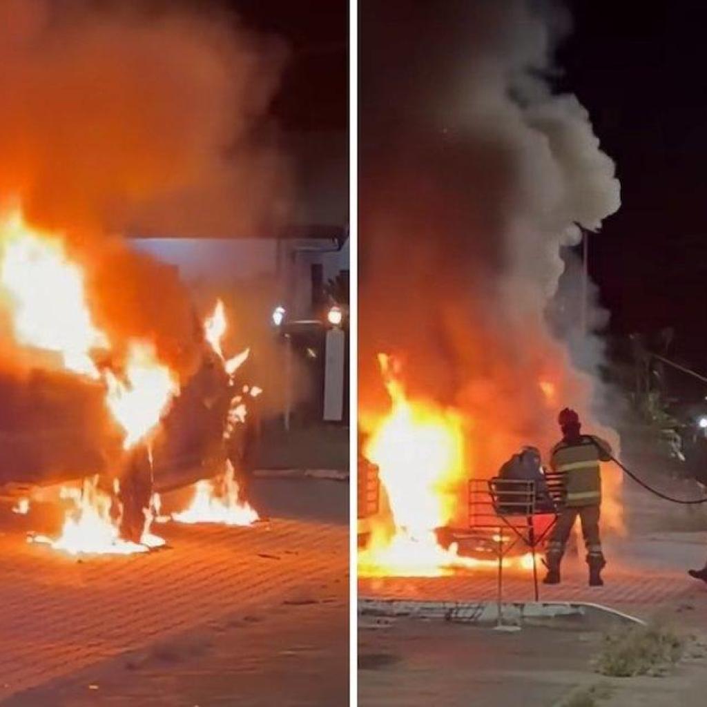 Twee aanhoudingen na brandstichting van pick-up aan Bibi Jaitoen Chiragaliweg