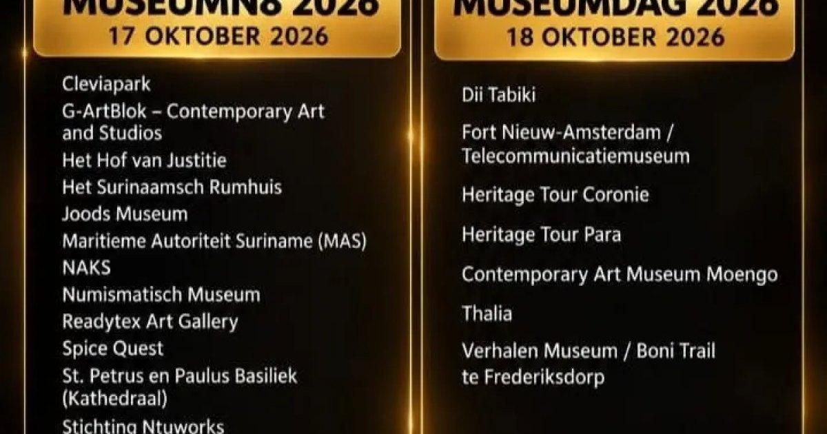 Tiende Museumnacht Suriname opent veertien erfgoedlocaties voor publiek